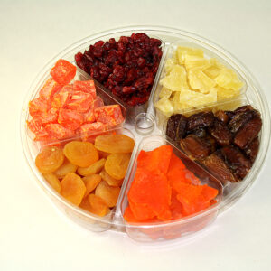 Tray with assorted dried fruit